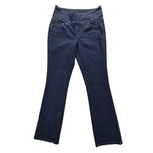 Jag Jeans High Rise Bootcut Pull On Jeans Womens 8 Dark Wash Stretch Denim